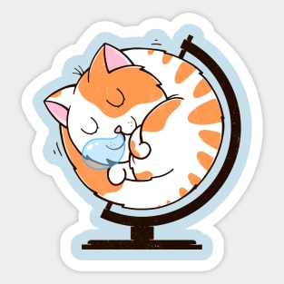 Sleeping Cat Planet Sticker